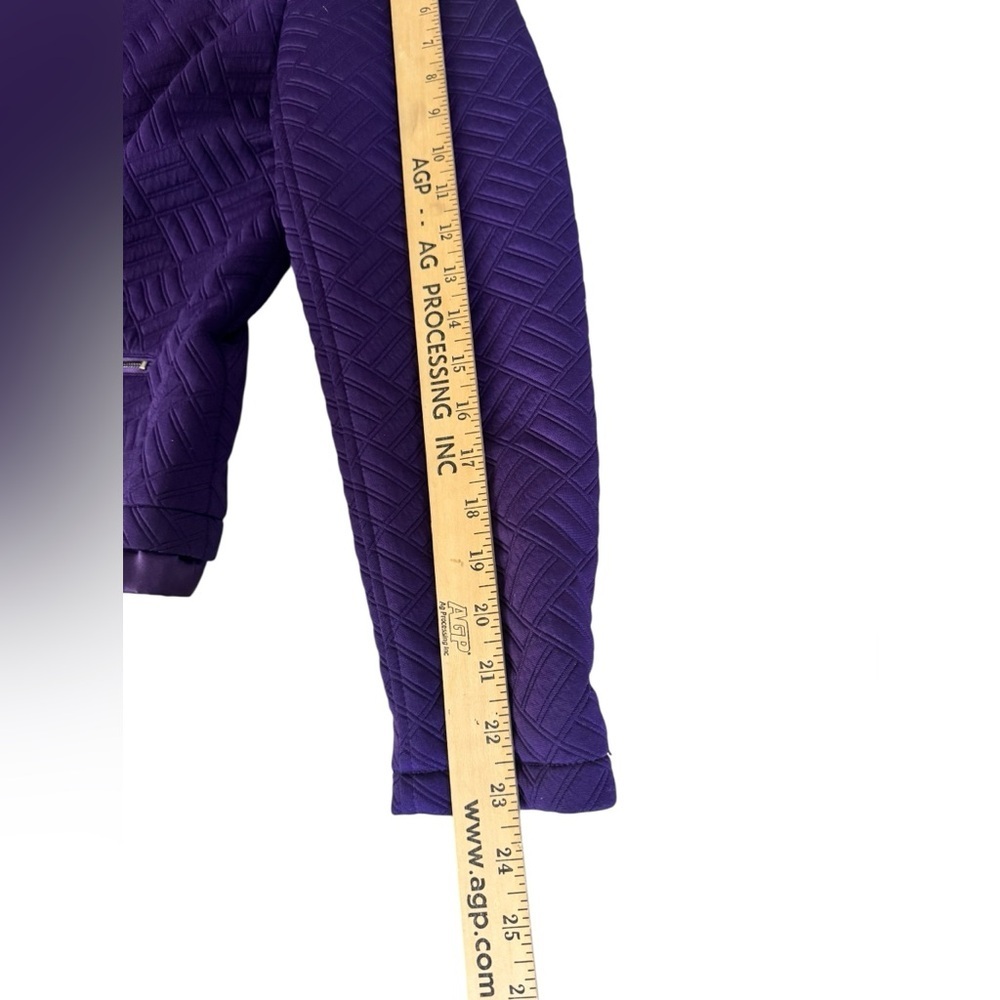 Laura Ashley Purple Quilted Zip Front Jacket Women’s PXL Geometric Lined Pockets - Picture 3 of 11